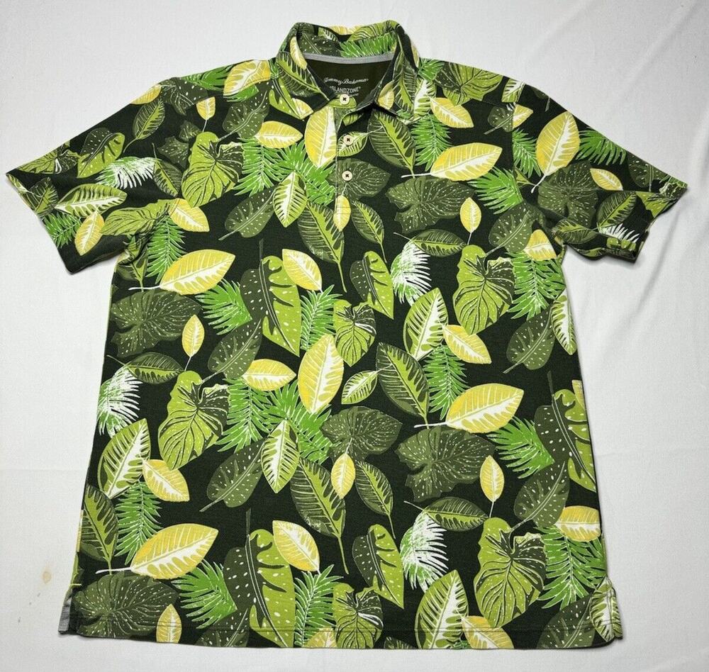 Tommy Bahama Islandzone Men's Short Sleeve Palm Leaf Polo‎ Shirt - Size M*
